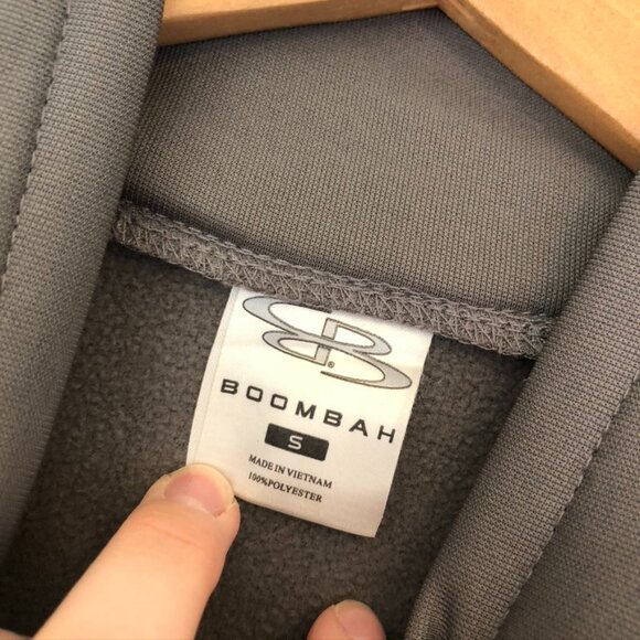 BOOMBAH White Gray Fleece Full Zip Zipper Jacket Active Sweatshirt Small FLAWED - Picture 3 of 12